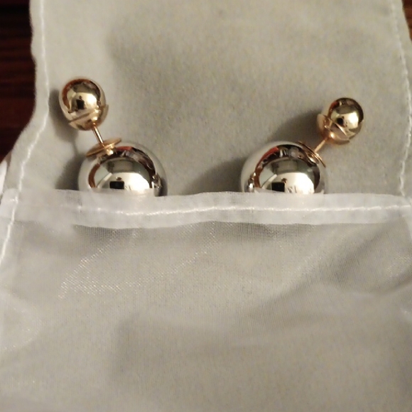 Dior Silver Ball Earrings - Picture 5 of 11